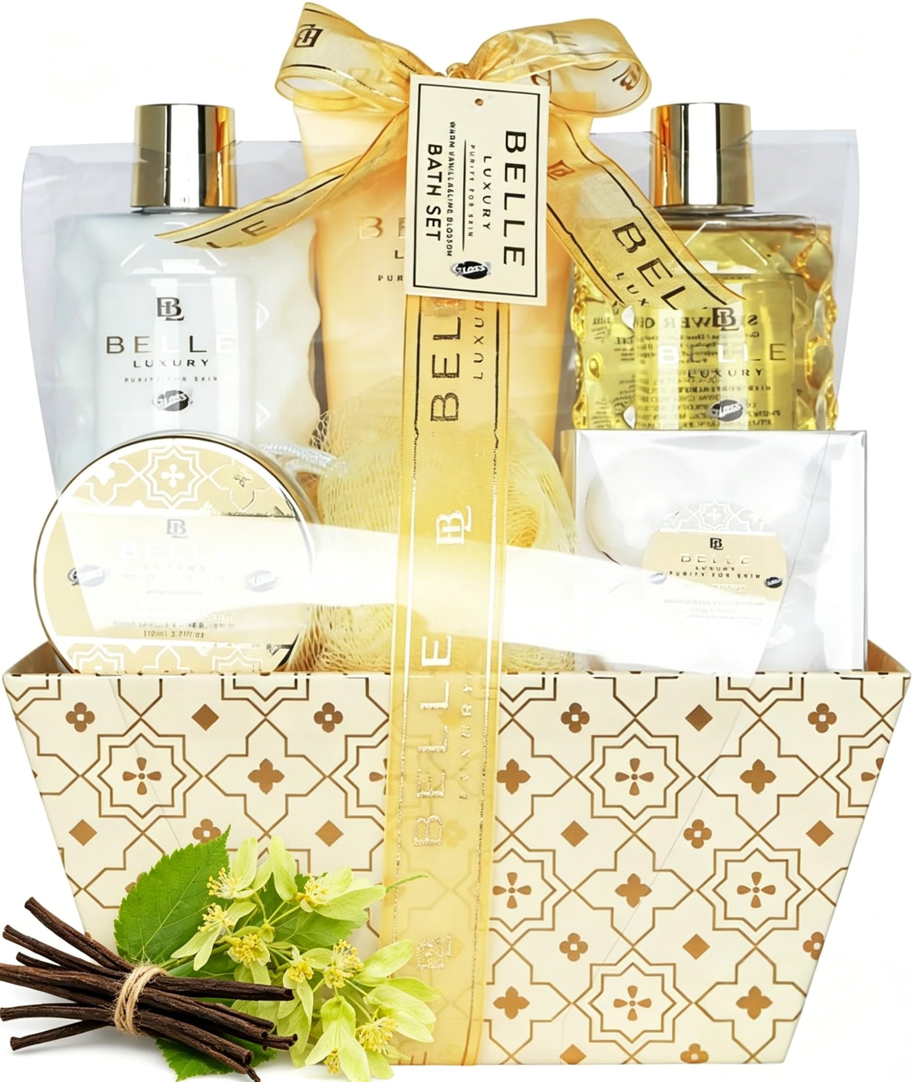 GLOSS ! Cofre de baño LUXURY GOLD – Cofre de belleza para mujer – Cesta de belleza, cuidado y bienestar – Regalo para mujer, cumpleaños, Navidad, profesora, Día de la Madre - BOX