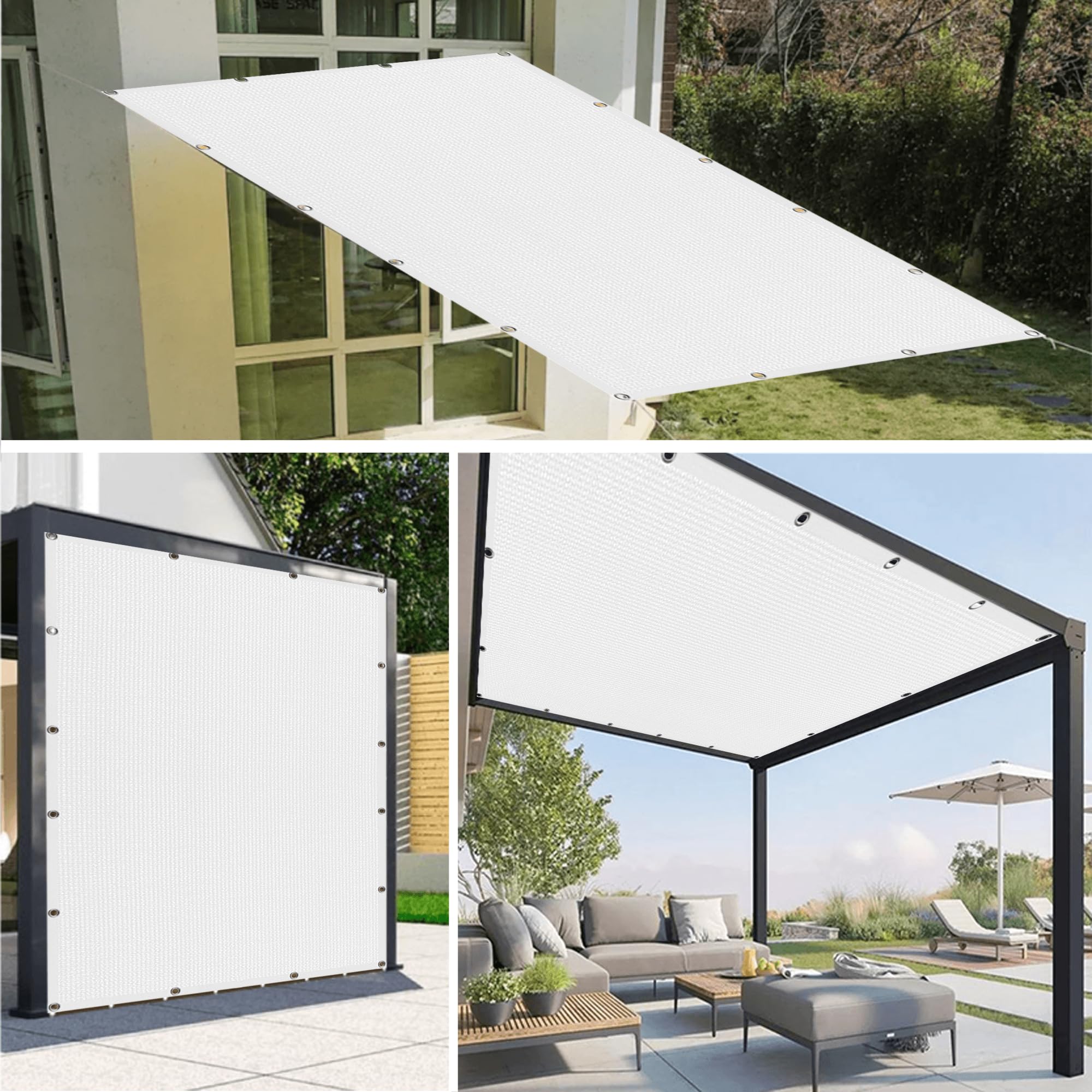 Baldachim zewnętrzny 135 x 220 cm z przelotkami, idealny na balkon, do szklarni i ogrodu warzywnego, trwały, odporny na warunki atmosferyczne, pokrowiec do roślin i przestrzeni na zewnątrz