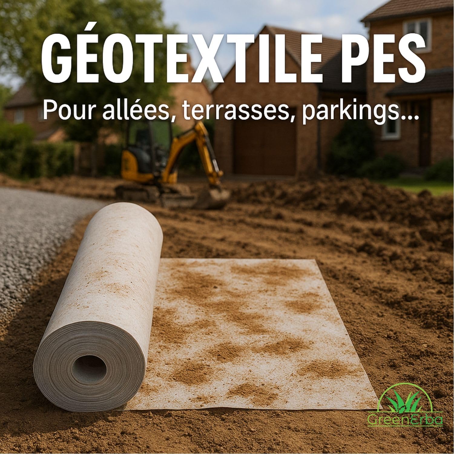 30 m² Fieltro Geotextil 300 g/m2 poliéster (PES) - Tejido Permeable al Agua - 1 x 30 m - Lona de drenaje Cuenca/Terraza/Jardín - Separación Grava/Arena/Pavimentes/Césped Sintético