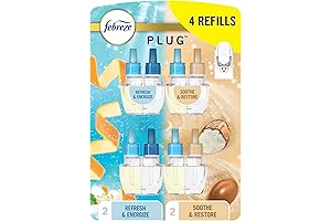 Febreze Plug Refills Bamboo Odor-Fighting, Refresh and Energize, Soothe and Restore