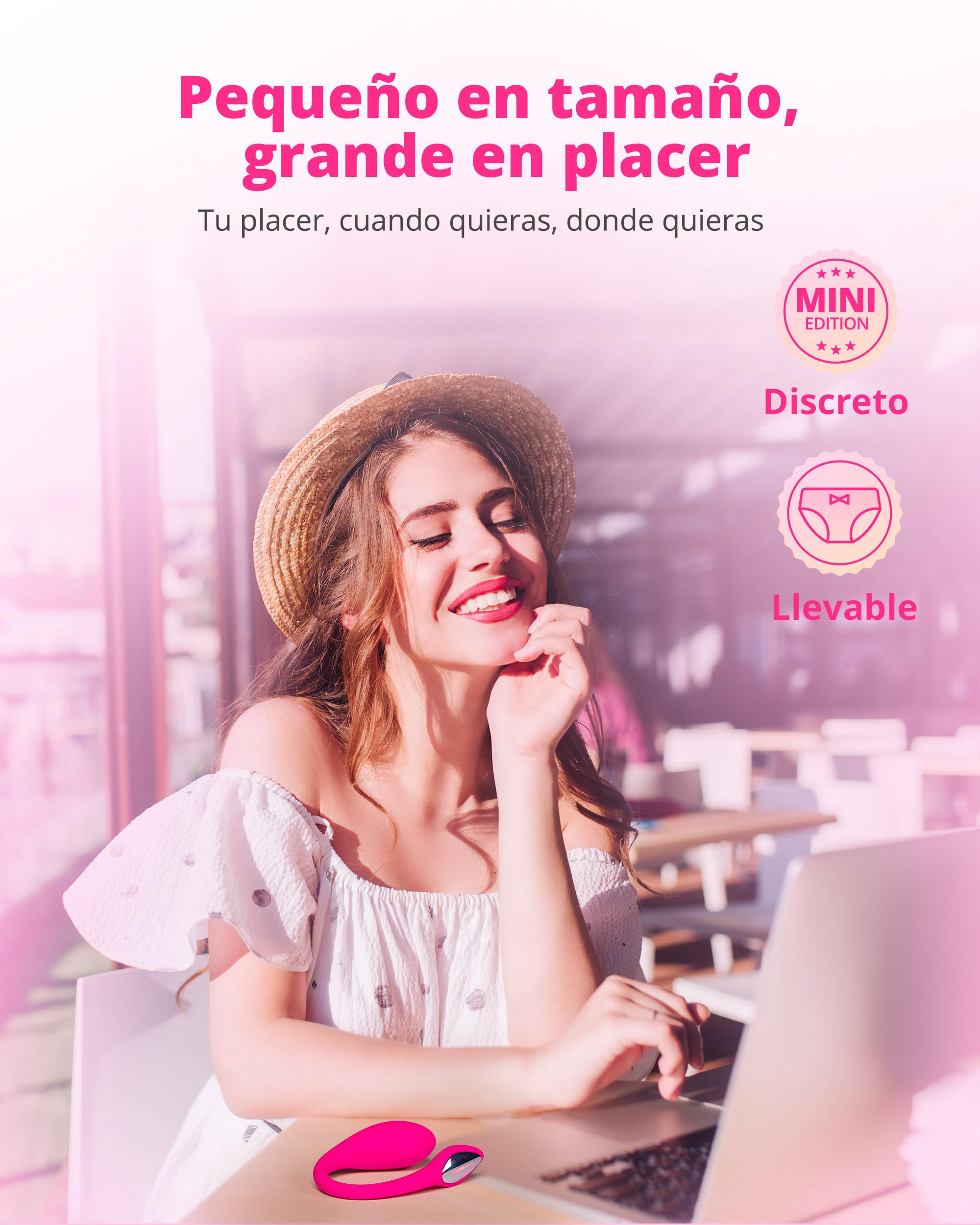 LOVENSE Lush Mini Huevo Vibradorador Mujer con Mando a Distancia Luz LED | Estimulador de Punto G Femenino, Vibradorador Mujer Juguetes Eróticos, Hombre Vibrador Control Remoto App Principiantes, IPX7