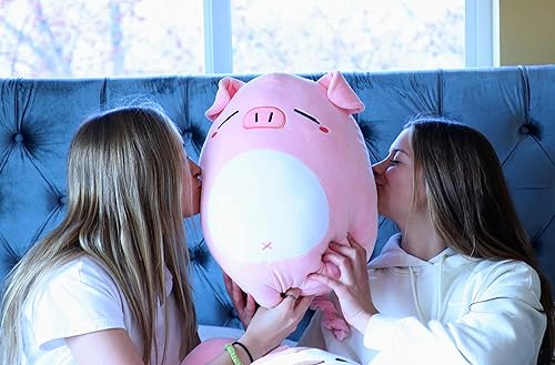 Miniatura 5 de Pyper The Pig de 17 pulgadas, almohada de felpa grande y ultrasuave - Adorable juguete rosa para niños y adultos