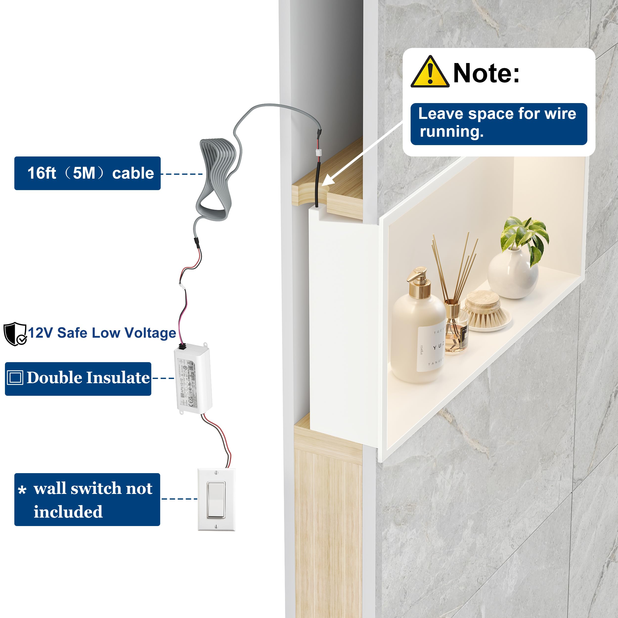 Niche De Douche Neohomee Douche Niche Murale En Acier Inoxydable Avec Lumière LED RVB, Intégrée, Noire, étagère De Rangement Avec Télécommande, Pour Salle De Bain, 45 X 30 Cm Led Pour Douche