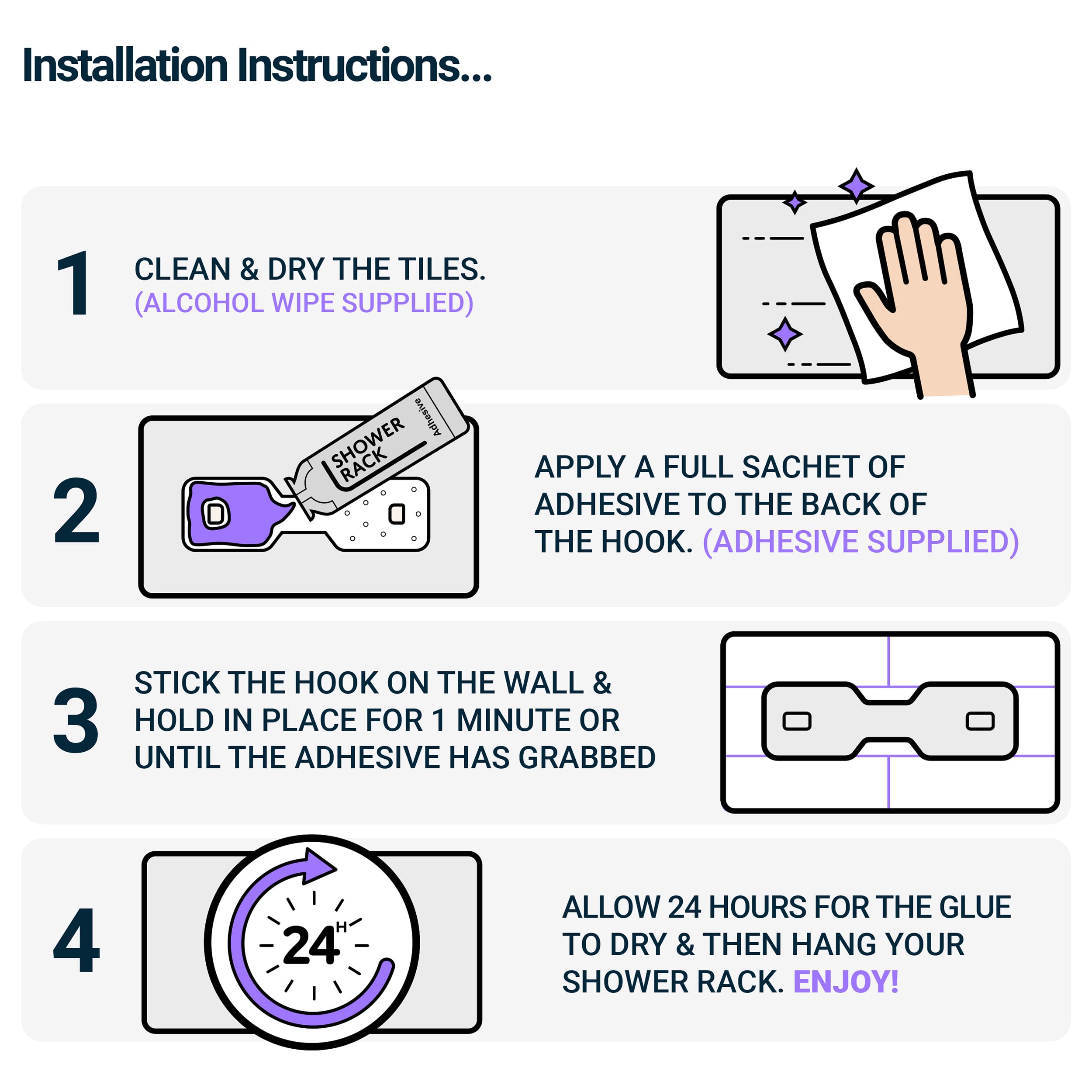 Carrito de ducha de pared de plástico transparente, fácil de instalar, guarda cuidadosamente champús, acondicionadores, maquinillas de afeitar y otros accesorios en este elegante baño