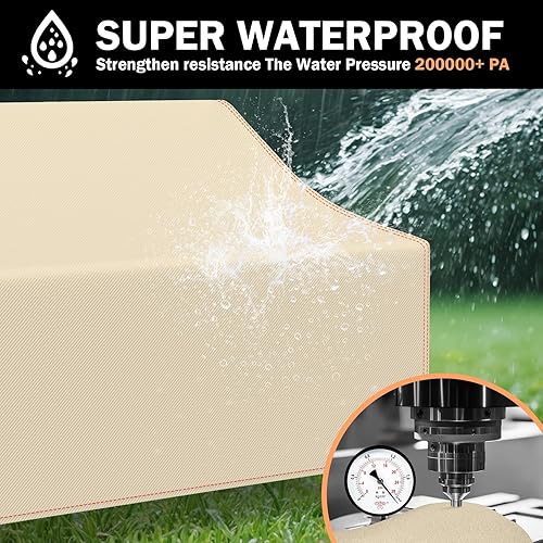 Miniatura 4 de Fundas impermeables para muebles de patio, para padres (beige, 78 pulgadas de ancho x 34 pulgadas de profundidad x 31 pulgadas de alto)