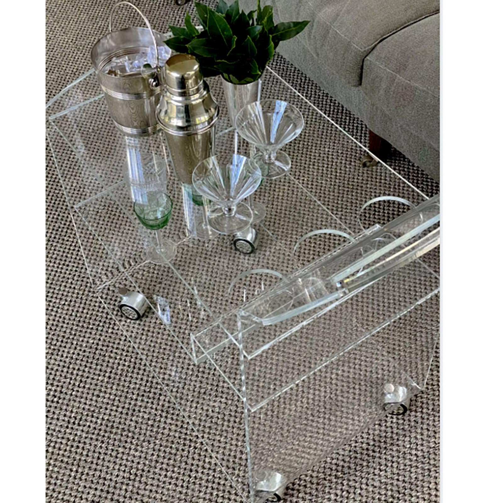 Étagère à roulettes en acrylique transparent salle de bain chevet collations cha