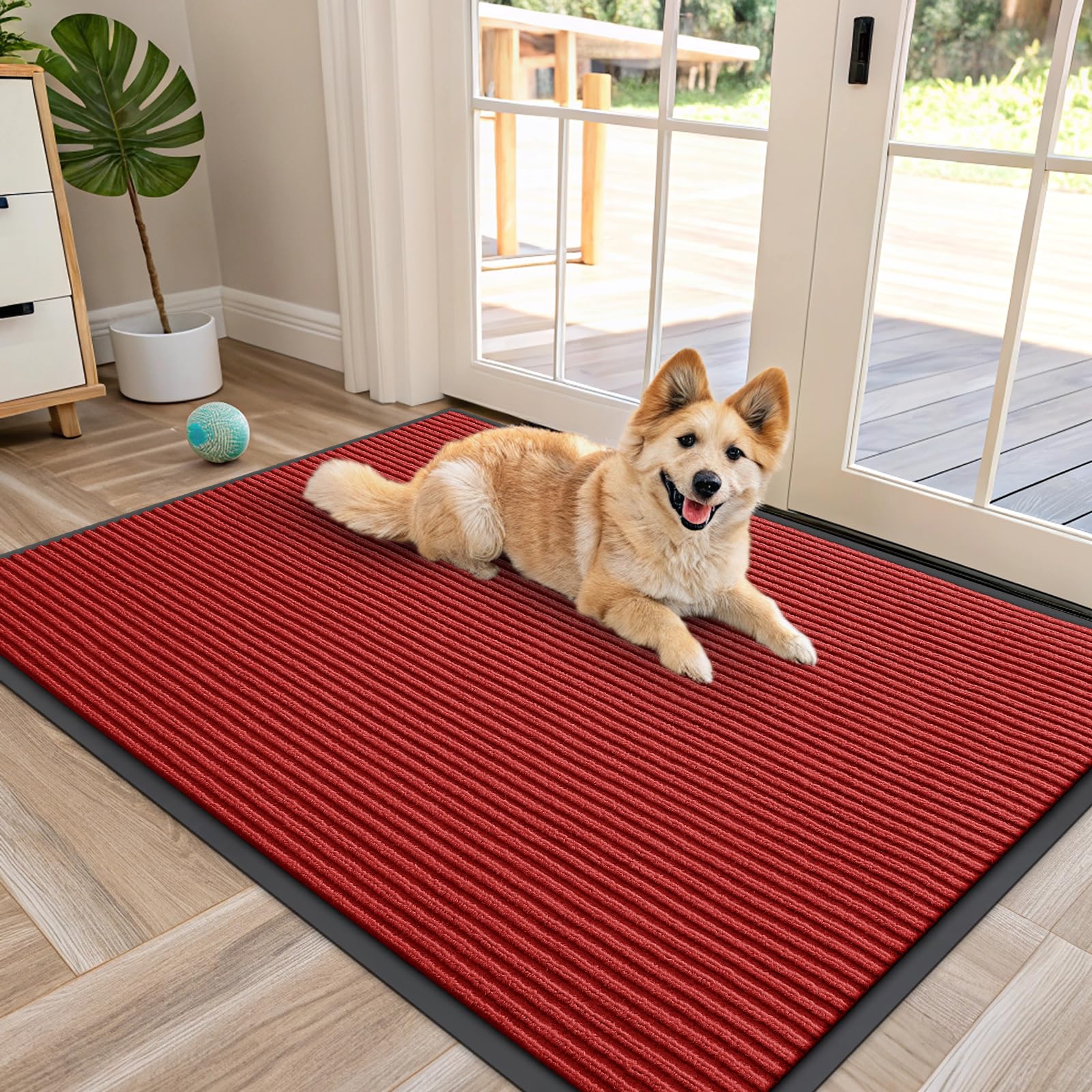 OLANLY Front Door Mat Indoor Outdoor Entrance, Waterproof Heavy Duty Doormat, Fade Resistant, Low Profile, Easy Clean Patio Porch Welcome Floor Mats for Entry, 29.5x17, Beige — view 30