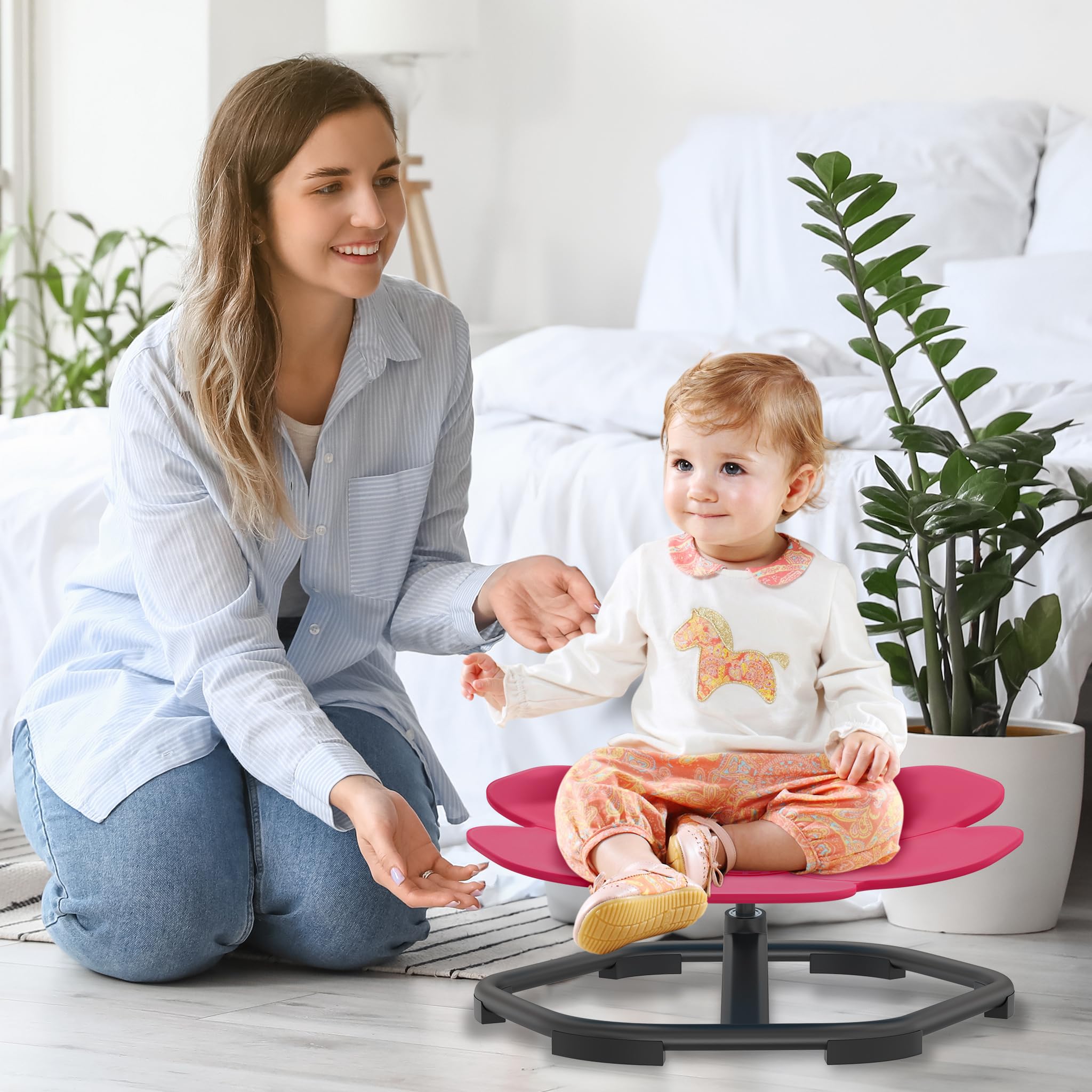 Aufun Sensorischer Drehstuhl für Autismus, Kinder Karussell, Kinderdrehstuhl Training Physische Koordination und Gleichgewicht, Balance Stuhl für Kinder, rutschfeste Metallbasis