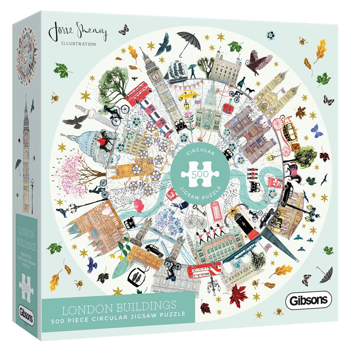 London Buildings Circular Age 8+ | 500 Piece Circular Jigsaw | London Skyline Puzzle | Sustainable Jigsaw Puzzle for Adults | Premium 100% Recycled Board | Great Gift for Adults | Gibsons Games