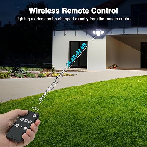 Miniatura 7 de Luces solares impermeables para exteriores, 4500 lúmenes, 254 luces LED solares para exteriores con 2 sensores de movimiento, luz de seguridad de 4