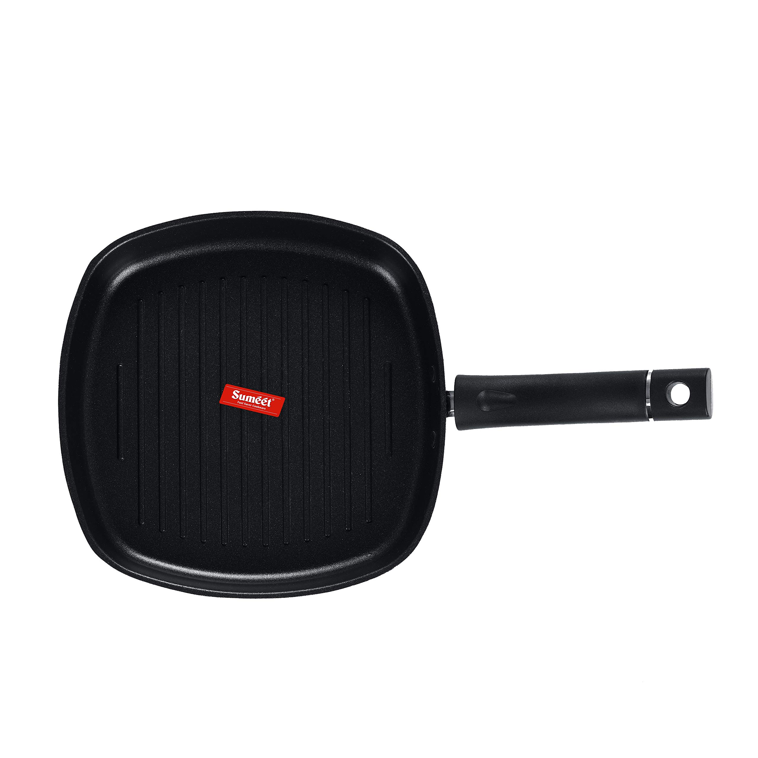 Sumeet 3.25mm Nonstick Grill Pan for sandwich, toast Gas Stovetop friendly 22cm (Black) 3