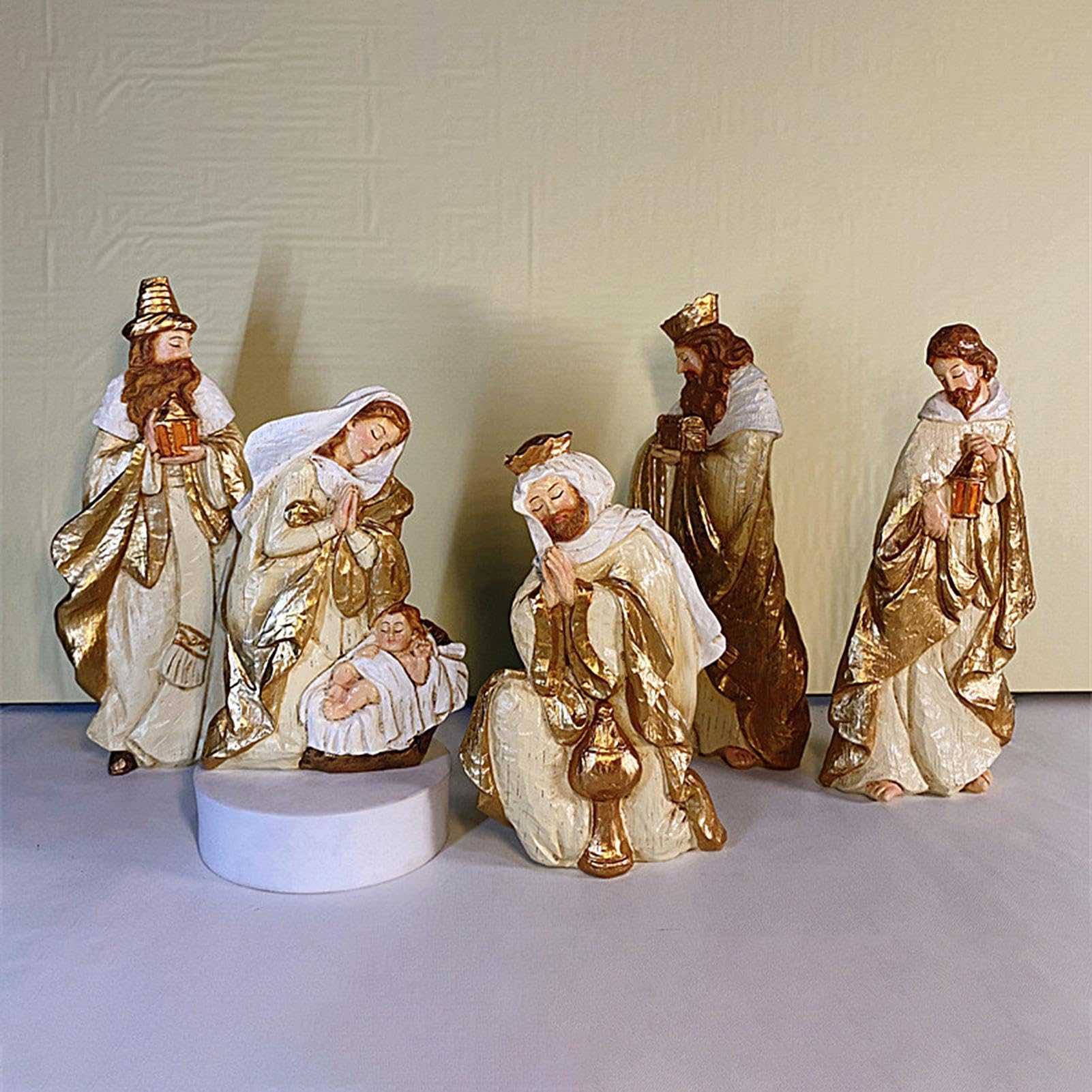 de Belén de Interior 5 Piezas Figura De La Sagrada Familia De Resina