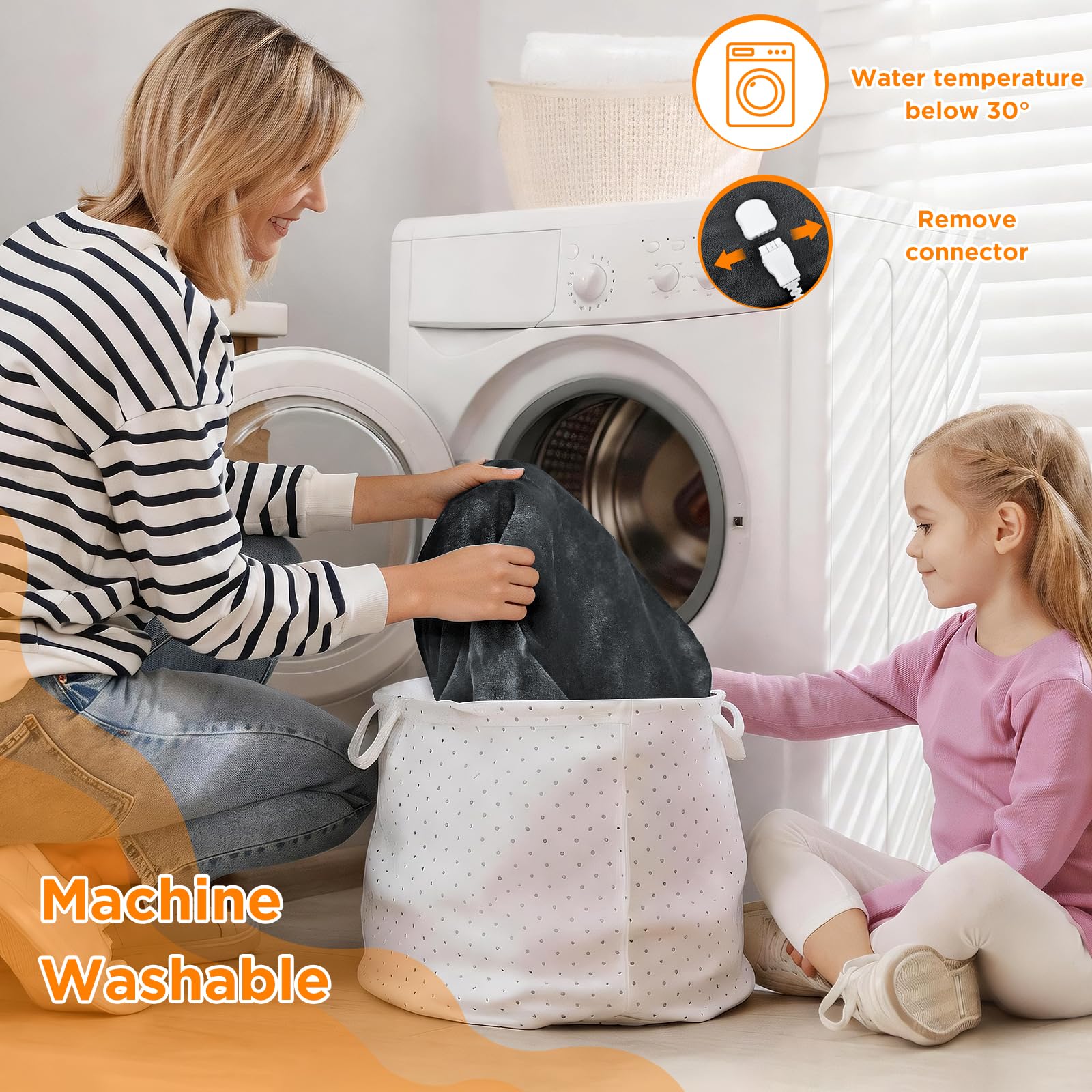berssen Heizdecke mit Abschaltautomatik,6 Heizstufen,1-9 Stunden Auto-Off-Timer Überhitzungsschutz,Elektrische Kuscheldecke für Home & Office, 130x180cm,Mix-Grau