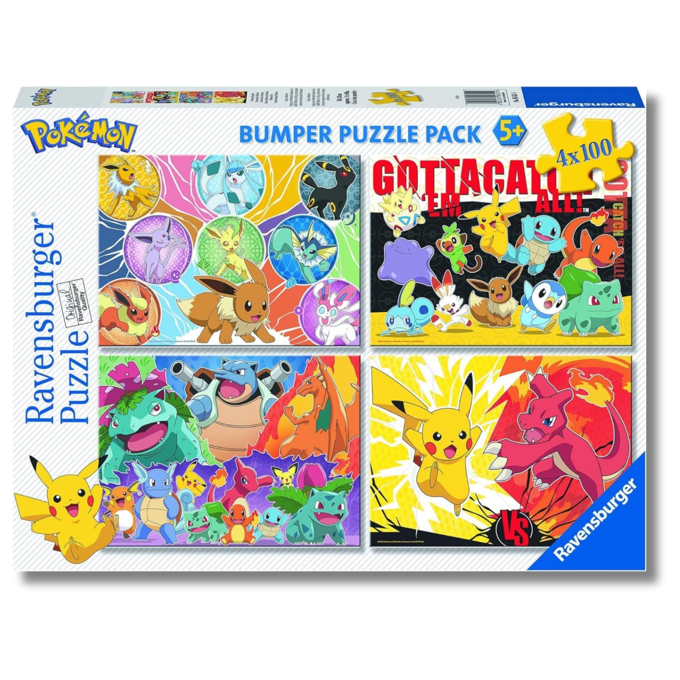 Ravensburger Pack De 4 Puzzles De Pokémon De 72 Piezas Cada Uno – Rompecabezas Infantil De 19x14 Cm Para Niños De 3 Años En Adelante