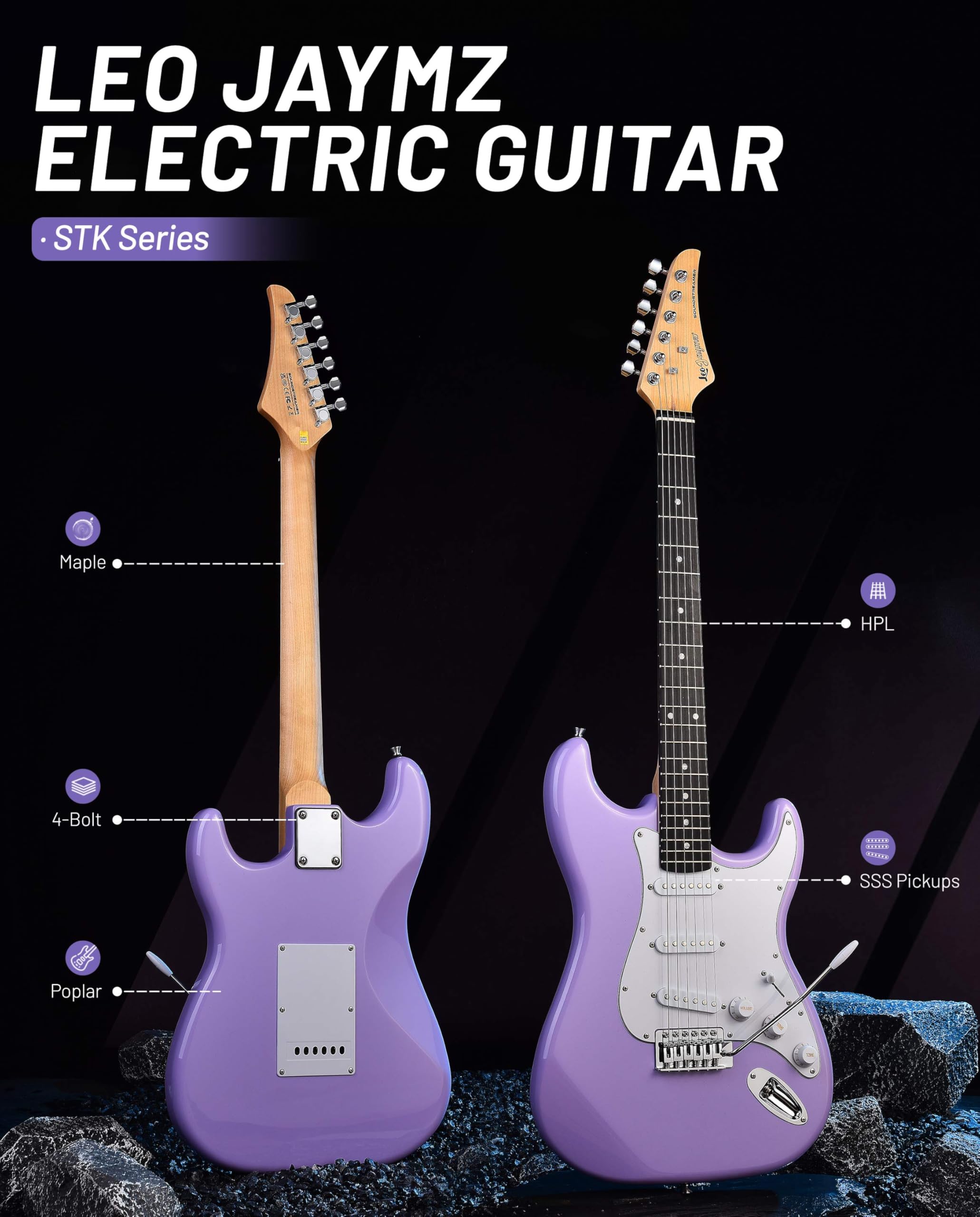Amazon.com: Leo Jaymz Beginner Electric Guitar 39” Kit with