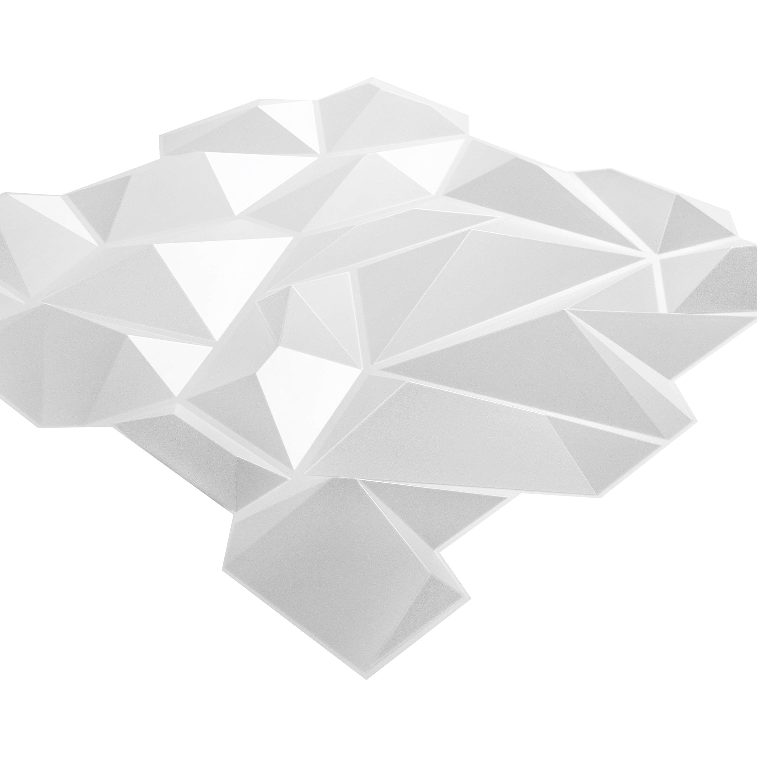 Art3d Pannello da parete in PVC 3D Diamond Jagged Matching-Matt White, per interni residenziali e commerciali