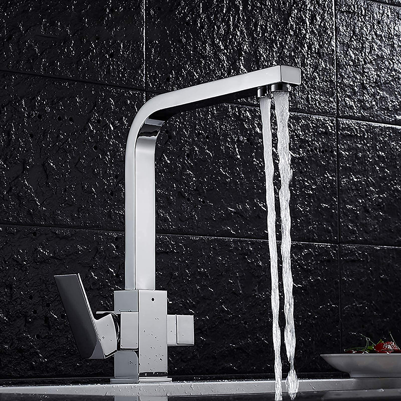 Mitigeur de lavabo noir sophistiqué OKUOKA esthétique ronde