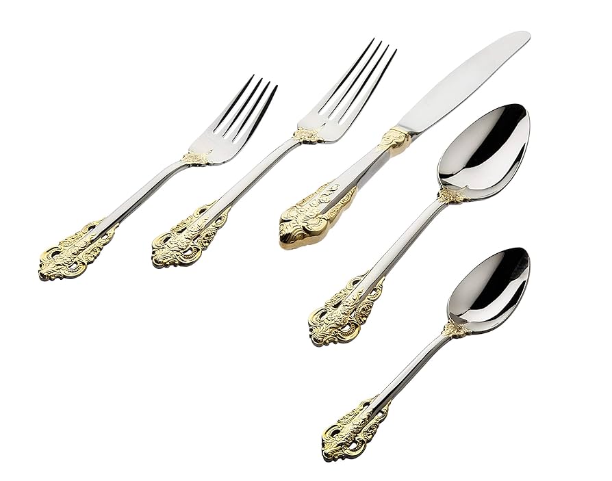 Godinger 20th Century Baroque カトラリーセット Amazon.com: Godinger Flatware Silverware Set 18/10 20th