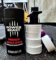 Vista 5 de POWER BEAST Discos de tiza de 5 bloques, bloques de tiza para gimnasio, discos de tiza, carbonato de magnesio para un mejor agarre, levantamiento