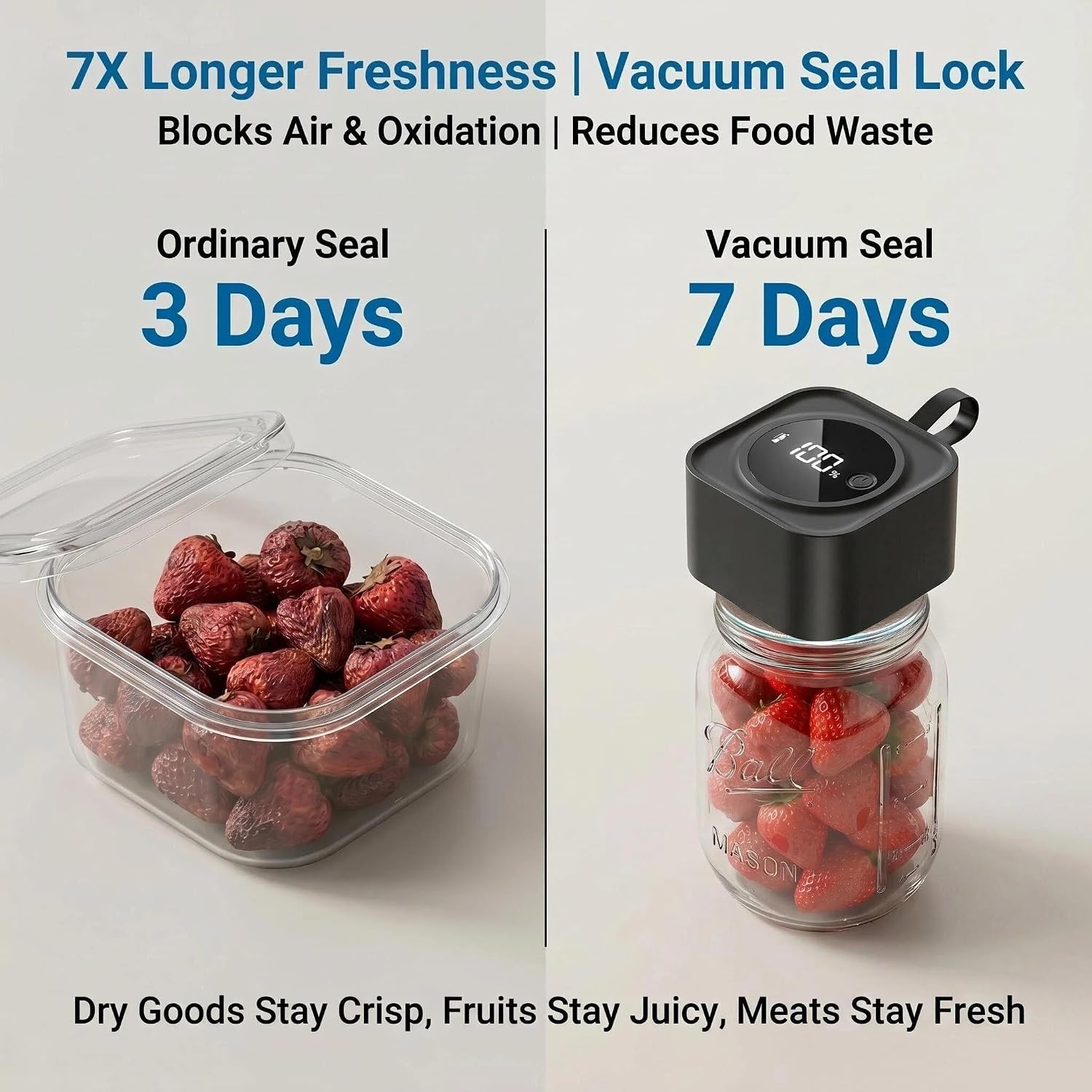 Mason Jar Vacuum Sealer Kit for Wide and Regular Mouth Mason Jars image 3