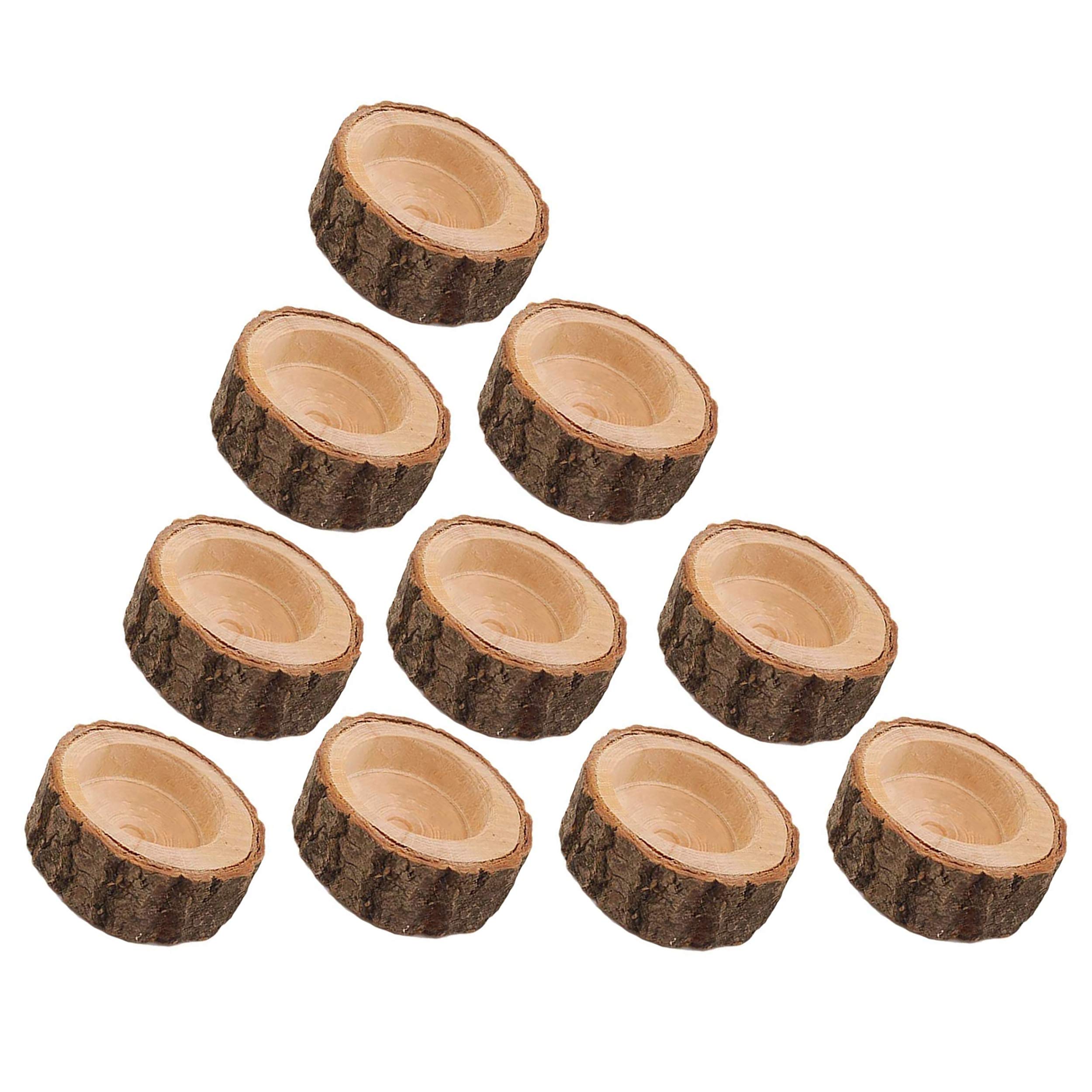 Lot De 15 Bougeoir Bois Bougeoir Chandelier Naturel Support Pour Bougie Chauffe-Plat Pour Decoration Mariage Champetre,Saint-Valentin,Maison, Fête, Bar