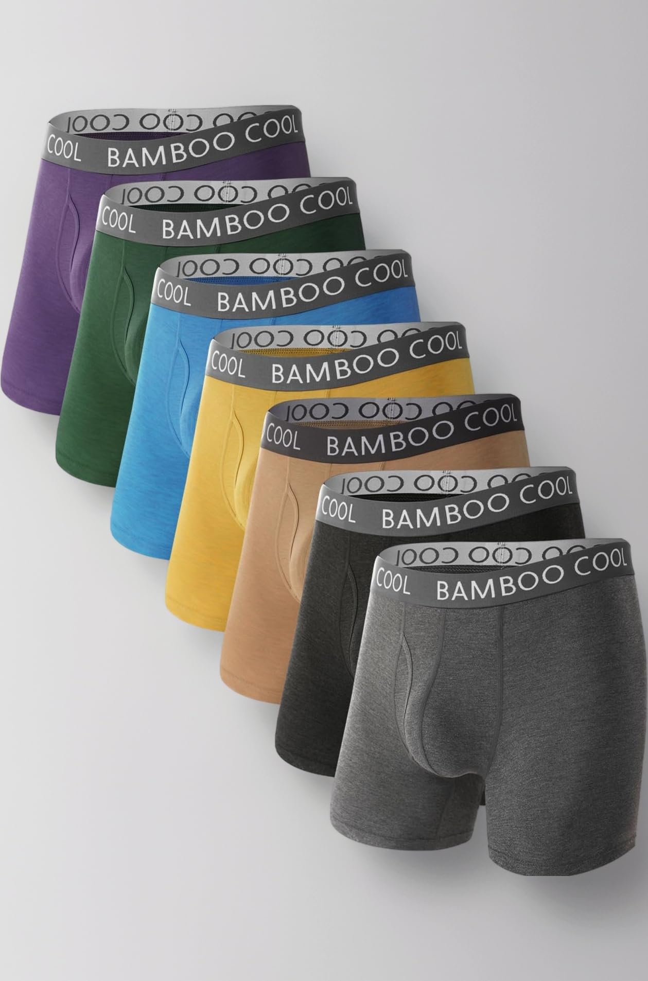 Men’s Underwear Boxer Briefs Soft Comfortable Bamboo Viscose Underwear Boxer Briefs for Men (7-Pack)