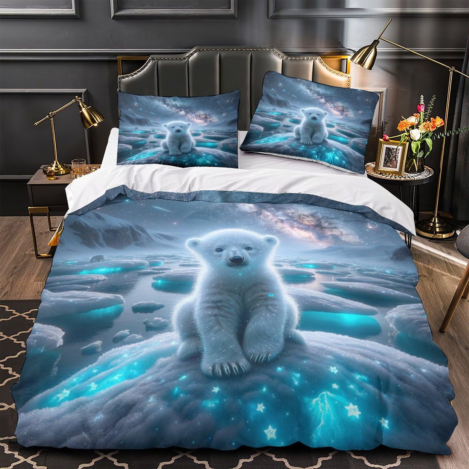 Set Biancheria Da Letto 3 Pezzi Con Stampa Mare Ondoso – Copripiumino 200x200 Cm + 2 Federe, Microfibra Ultra Morbida