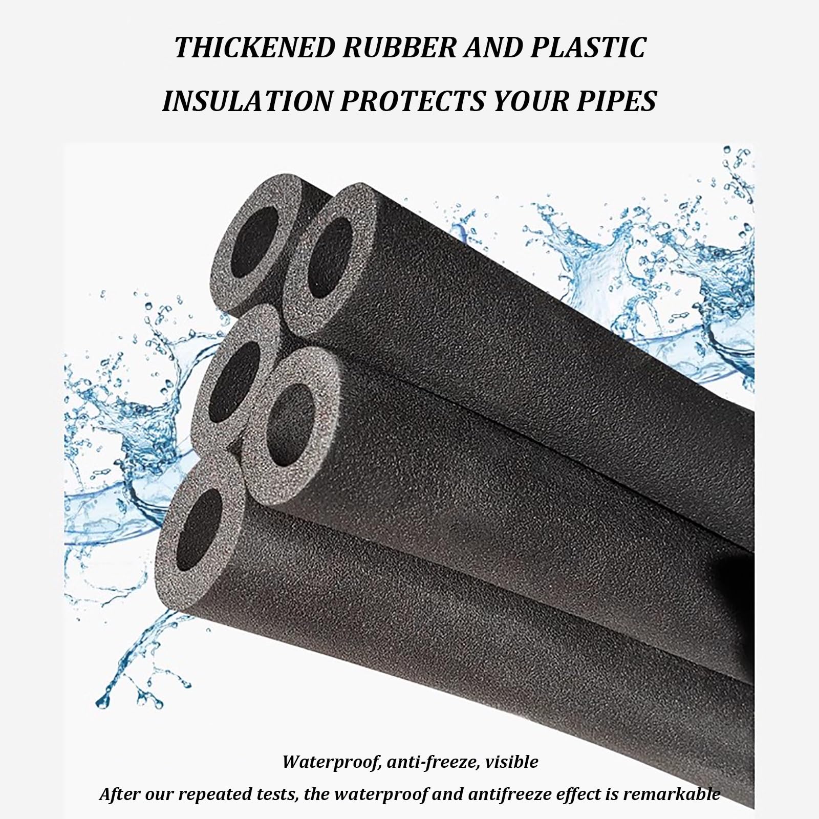 3 pcs Aislante Tubo Aire Acondicionado,Tubería de Aislamiento Térmico Flexible,Impermeabilidad Espuma Tubo Aislamiento,Para Instalaciones De CobreTubos De Hierro O Acero. ( Size : 43MM*40MM*2M )