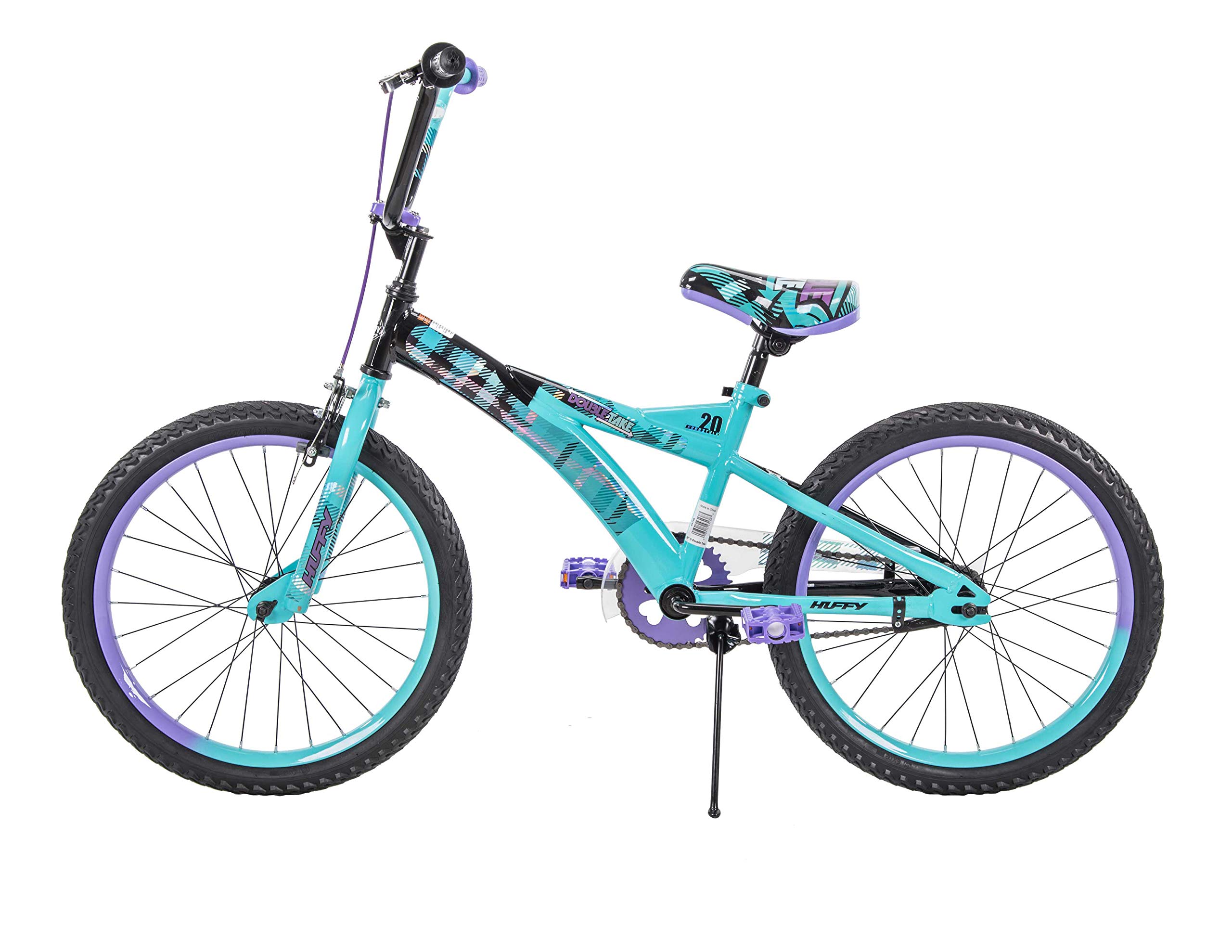 black and teal huffy bike