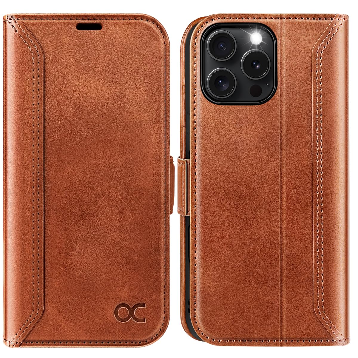 OCASE Compatible with iPhone 16 Pro Max Wallet Case, PU Leather Flip Folio Case with Card Holders RFID Blocking Kickstand [Shockproof TPU Inner Shell]