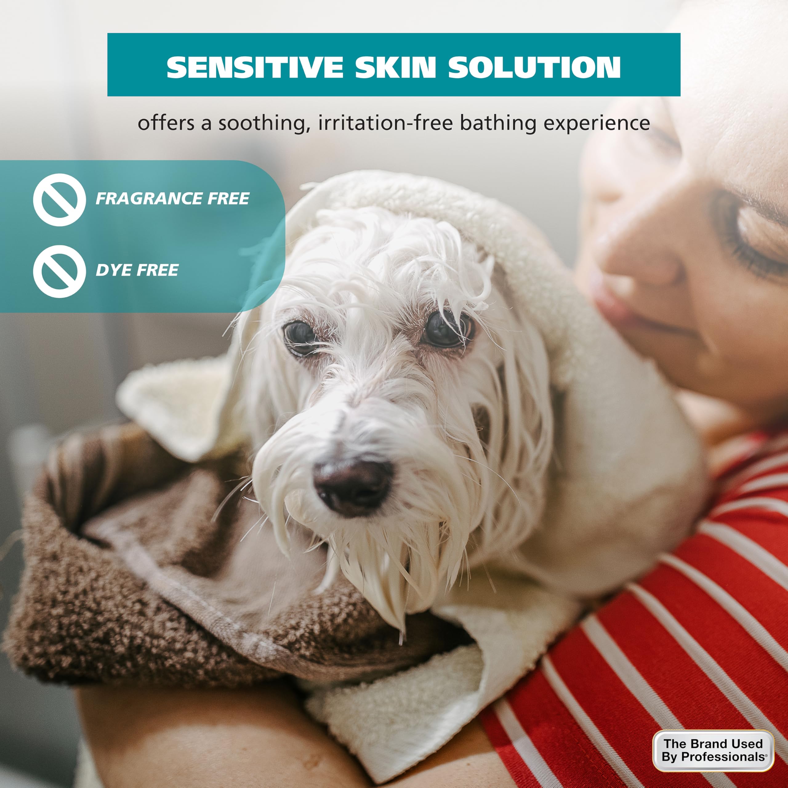 Wahl USA Extra Gentle Hypoallergenic Dog Shampoo – Aloe Based for Sensitive Skin - pH Balanced, Alcohol Free, Paraben Free, PEG-80 Free Formula - Fragrance and Dye Free, 24 Oz – Model 3025811