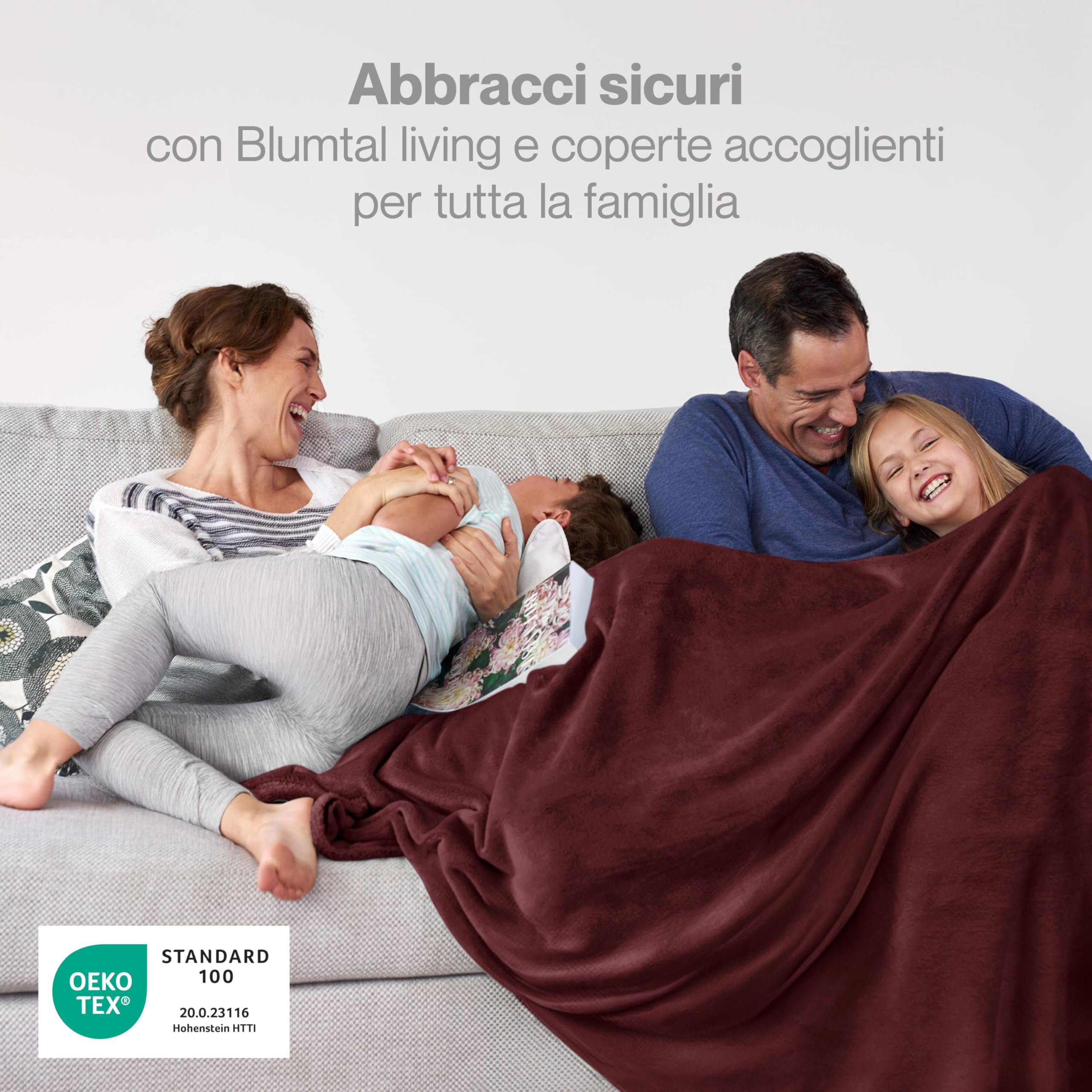 Blumtal Coperta Pile 270x230cm - Coperta Plaid divano super morbida - Coperta Divano certificata OKEO-Tex - coperta per divano - coperta invernale - coperte in pail - plaid matrimoniale il plaid rosso