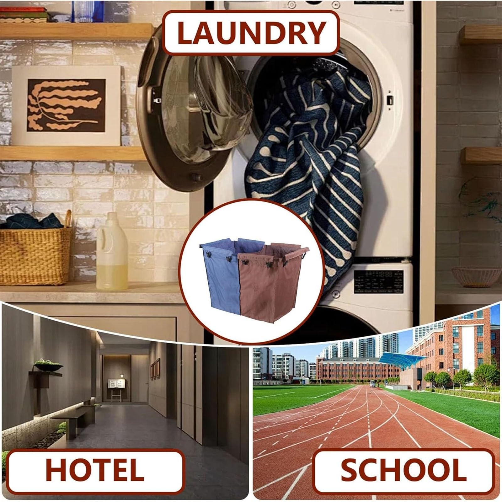 Tkanina Oxford, wodoodporna torba do przechowywania na sucho i mokro - zwężana torba zastępcza na sucho i mokro do wózka lnianego, torba na wózek do pracy w pokoju hotelowym, torba klasyfikacyjna