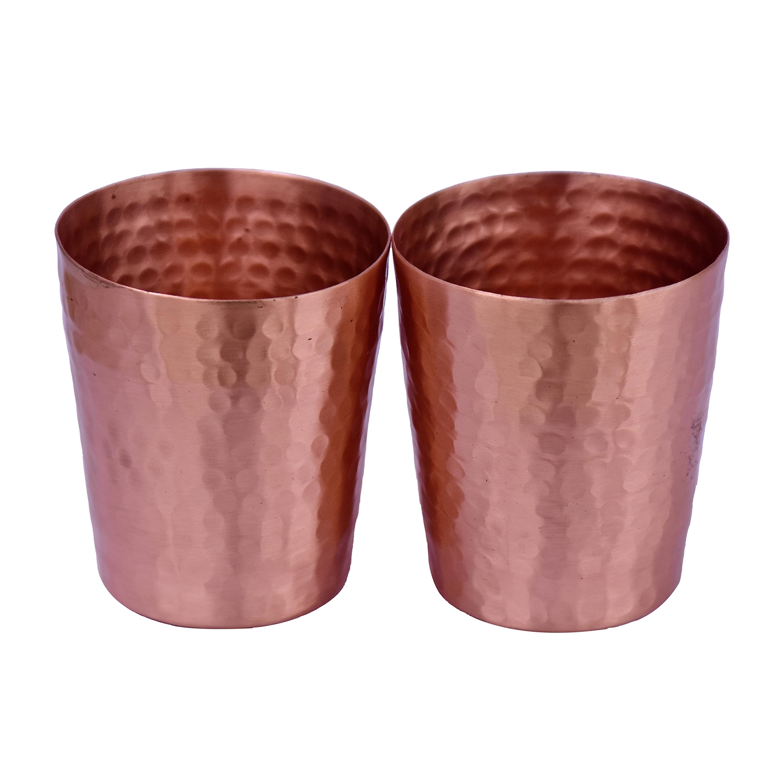 De Kulture WorksHand Hammered Pure Copper Cup Extra Shot Tumbler 2.5x2 (DxH) inches Set of 2 100 ML