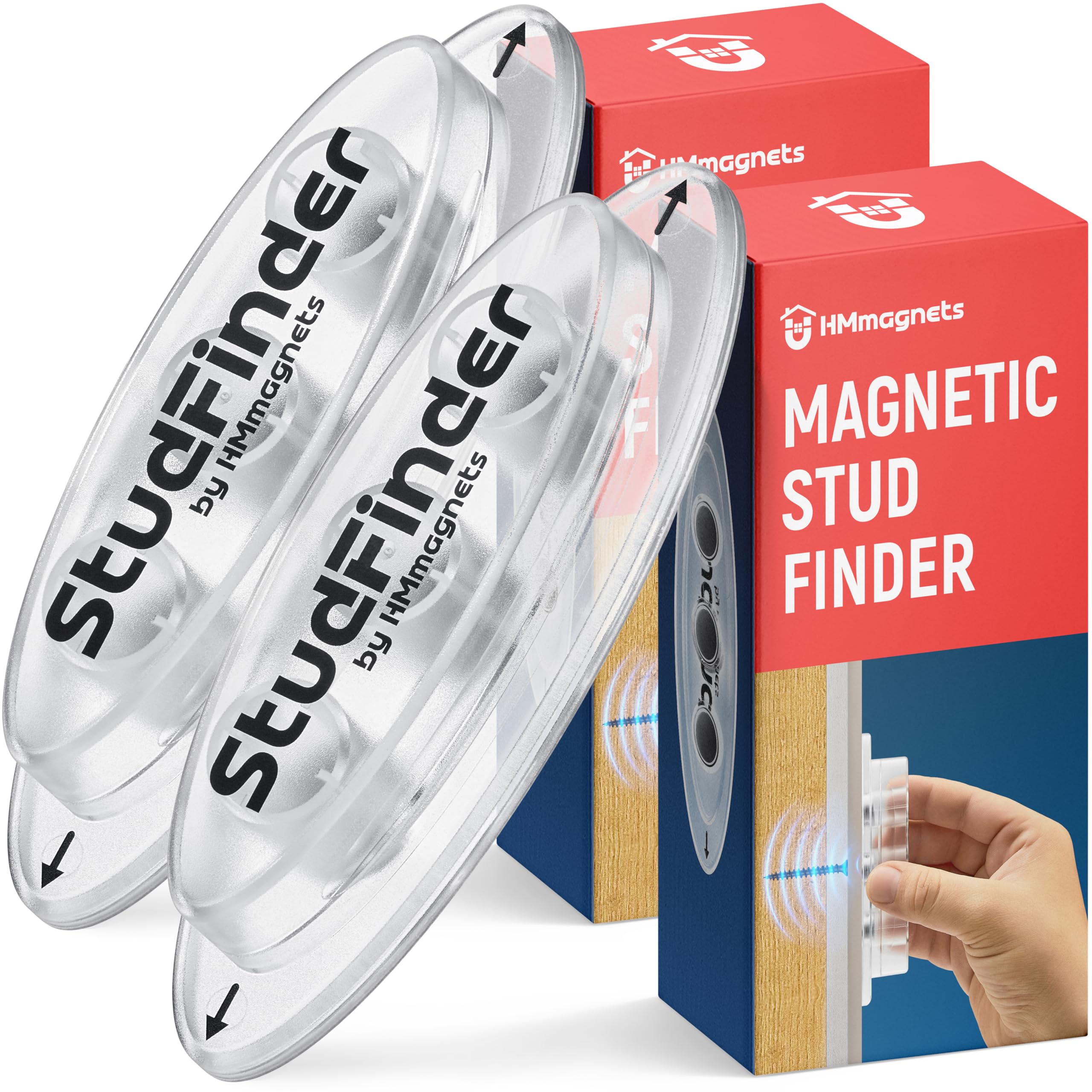 Potente cercatore magnetico Pro (versione aggiornata) rinforzato con 3 magneti al neodimio, rilevatore di perni senza batteria, rilevamento profondo di legno e metallo in cartongesso (non per pareti