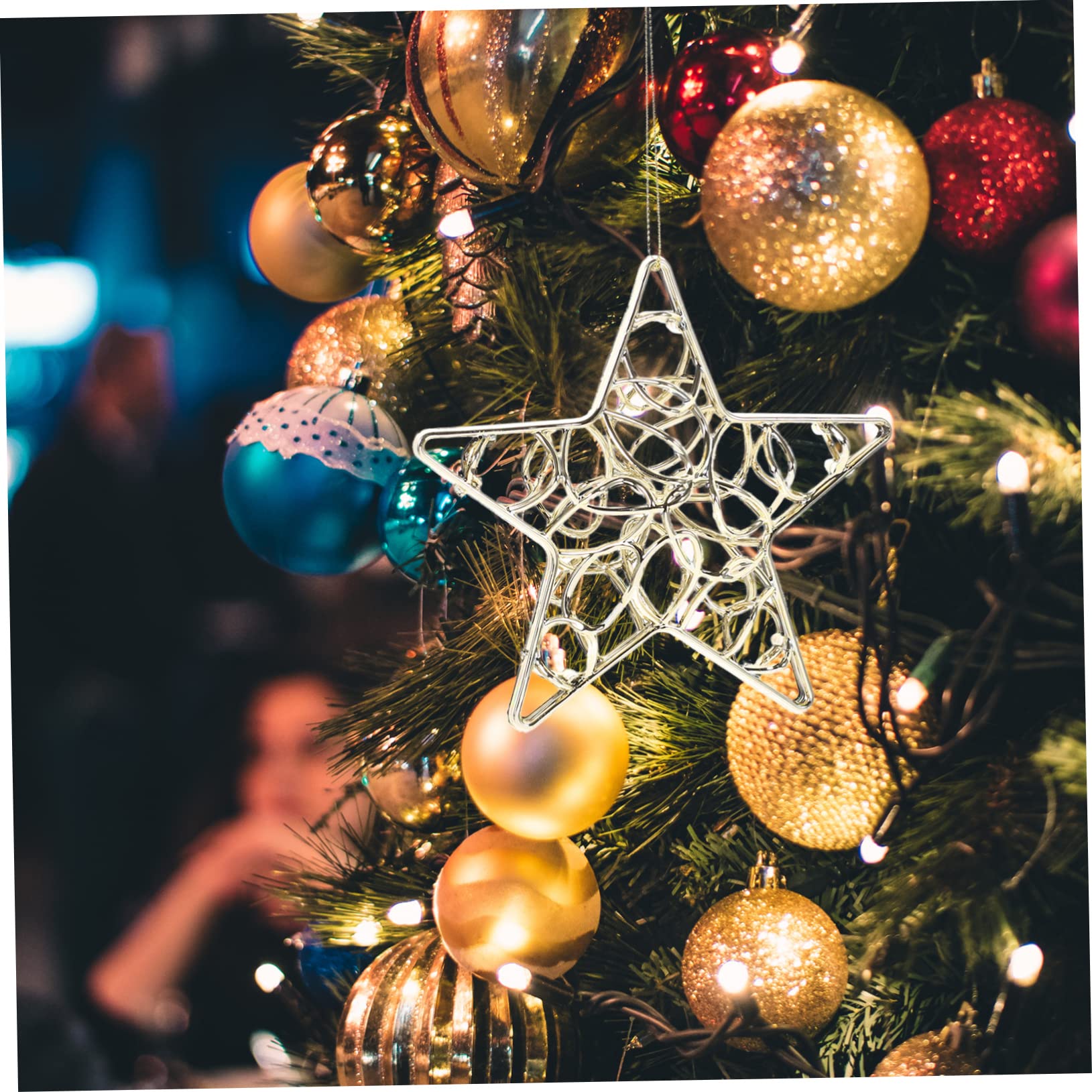 Ciieeo 18 Pcs Pendentif Flocon De Neige De Noël Décoration De Fête Sapin De Noël Décoration D'intérieur Décor d'arbre De Décoration D'étoile De Flocon De Neige De Plastique