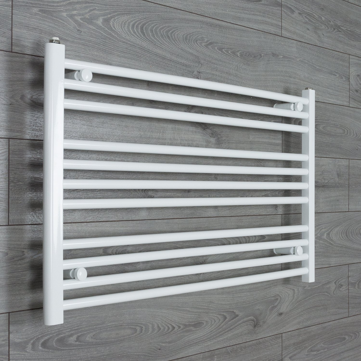 Companyblue 1000mm wide x 600mm high Heated Towel Rail Straight Flat White Bathroom Warmer Radiator Rack Central Heating