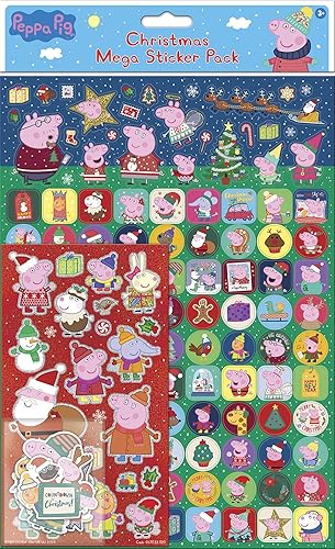 Miniatura 1 de 01.70.22.020 Peppa Pig Christmas Mega Sticker Pack, azulrojo, 11.7 in x 8.3 in