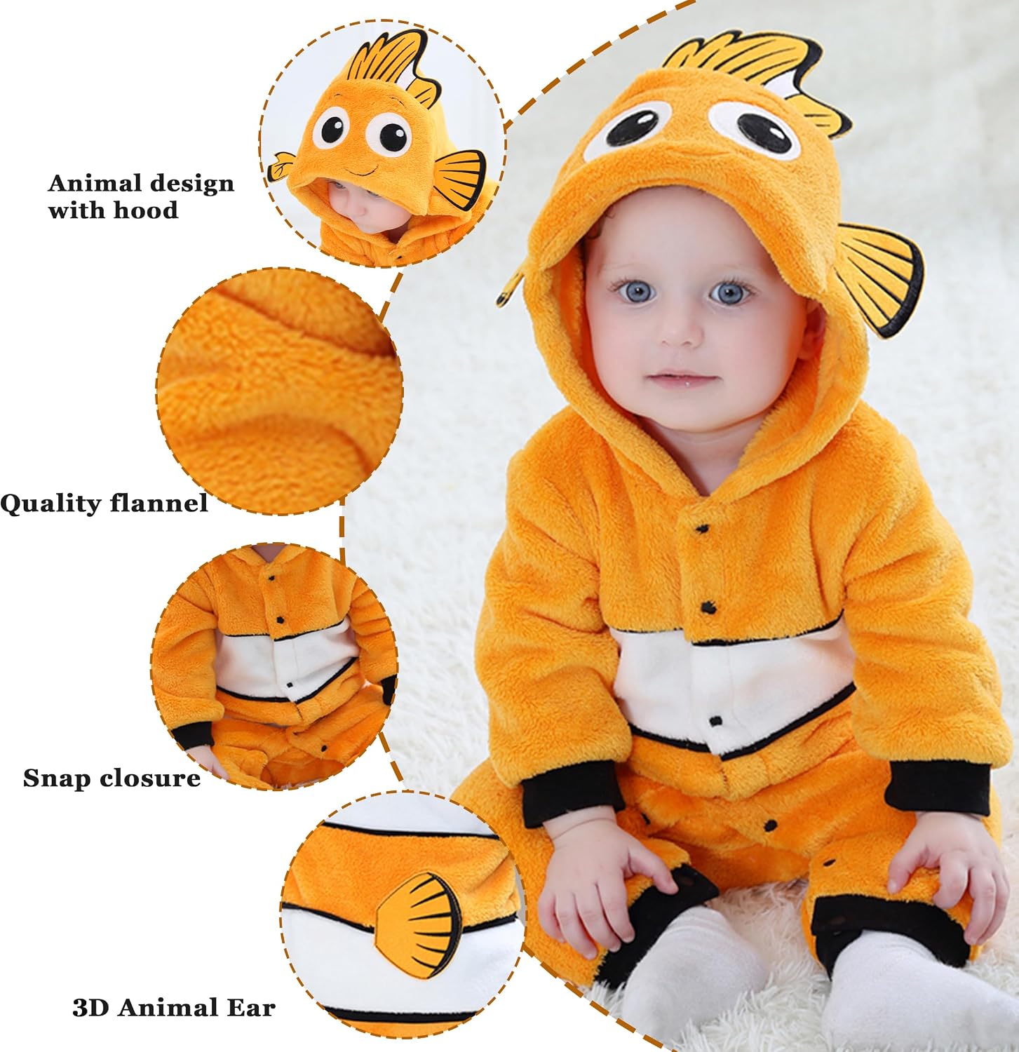 TONWHAR Kid's and Toddler's Costume Baby Animal Outfit Baby Boys' Girls' One-Piece Rompers Jumpsuit