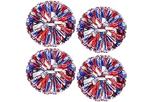 HOLENGS Cheerleading Pom Poms: 4 Pack Radiant 12" Metallic Cheer Poms for...