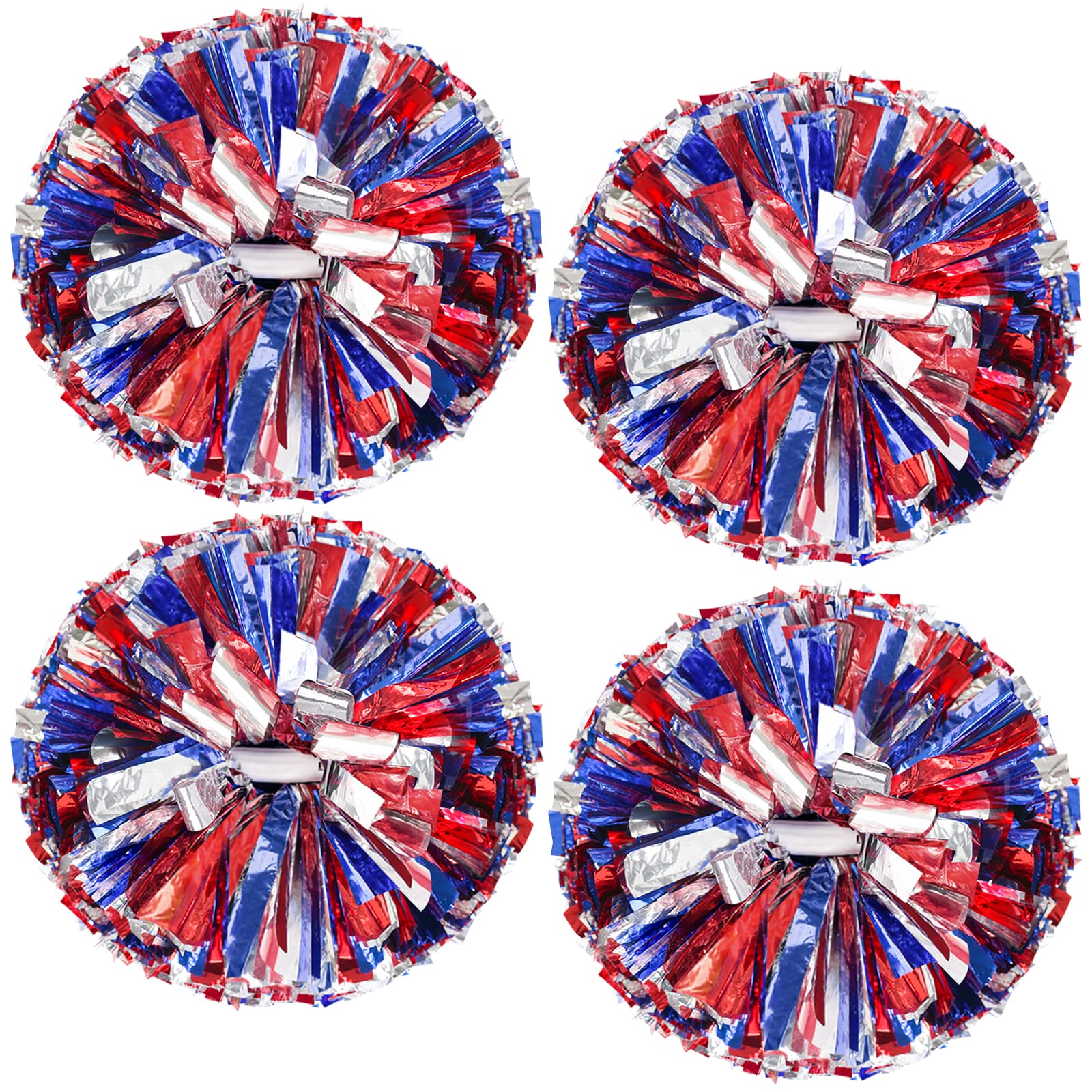 Anneome 16-teiliges Cheerleading Pompons Set – Metallisch, Mit Kleinem Griff, Blau, Für Schulveranstaltungen & Tanz, 31 Cm