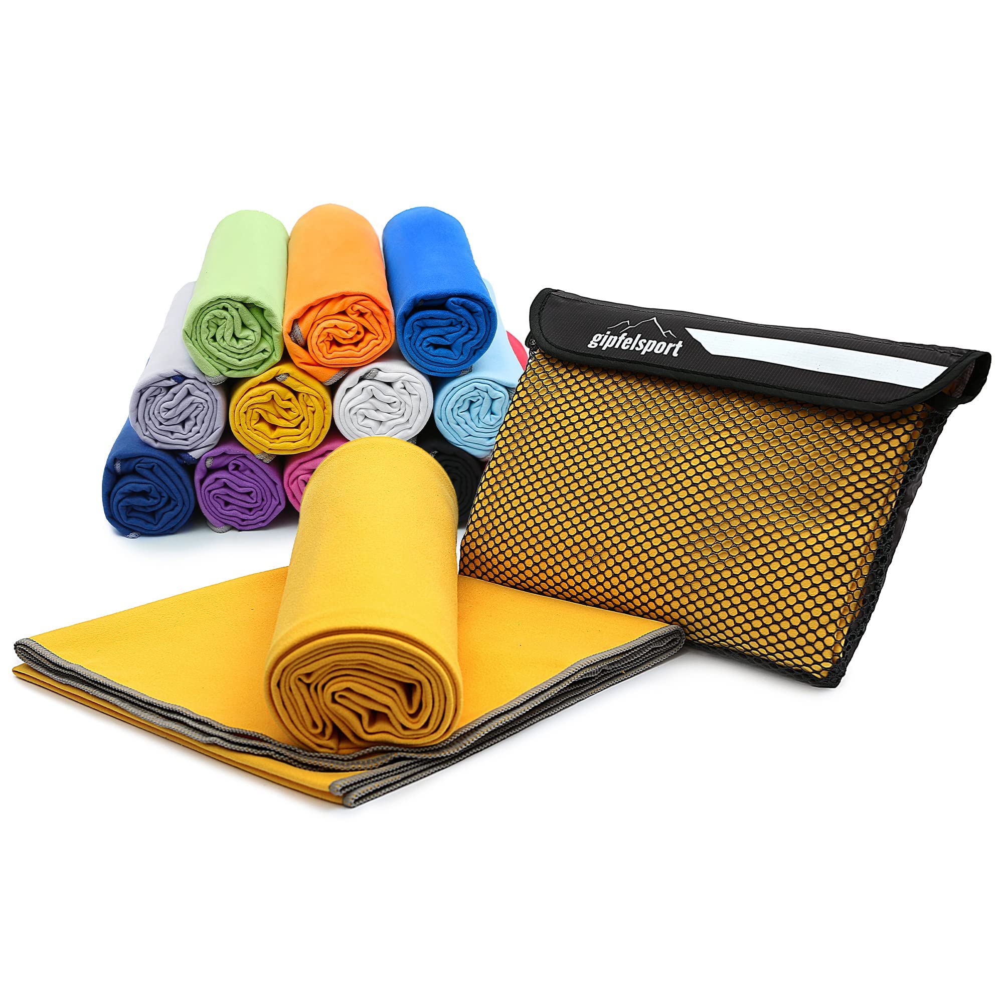 gipfelsport Microfibre Towel Yellow 1x L(140x70cm), 09 - Yellow, 4: 1x L(140x70cm)