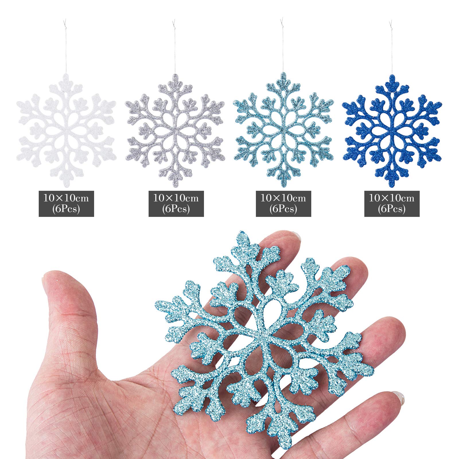 Amazon.co.jp: NALER クリスマス 飾り オーナメント 雪の結晶 24