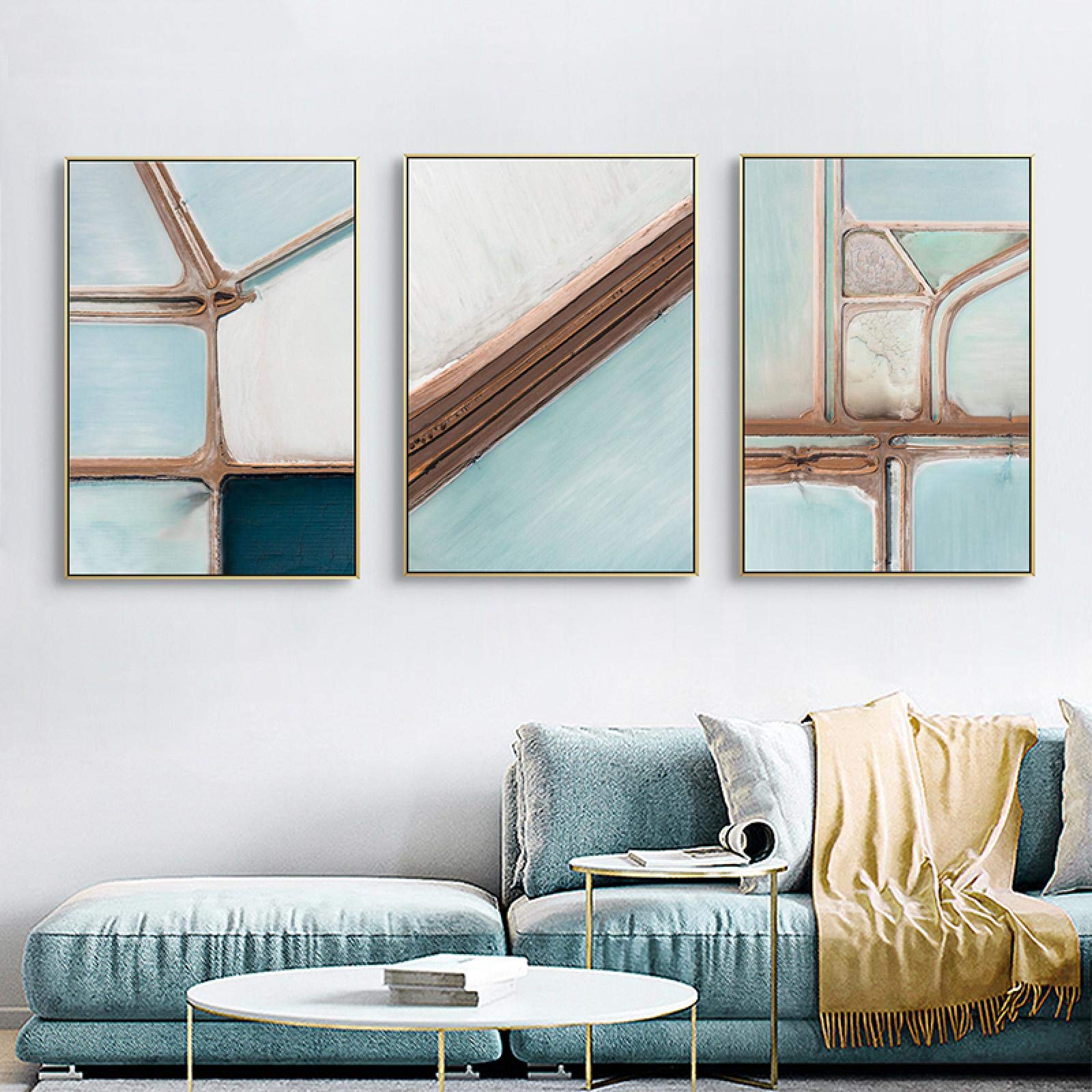 Motif géométrique irrégulier affiche triptyque toile abstraite 3x - 8