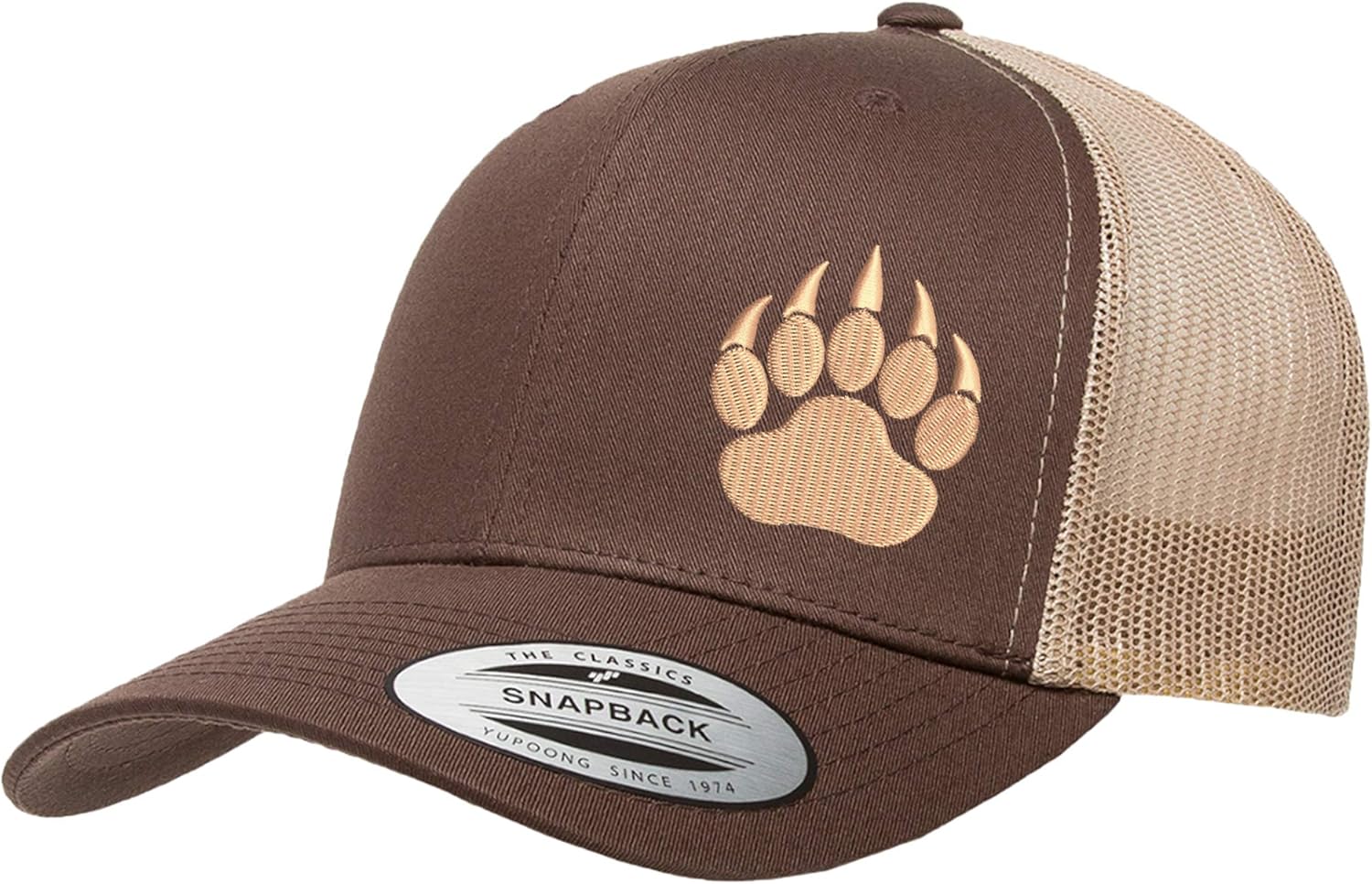 Embroidered Bear Paw Trucker Hat – Mesh Back Snapback Baseball Cap for Men & Women, Adjustable Outdoor Hat