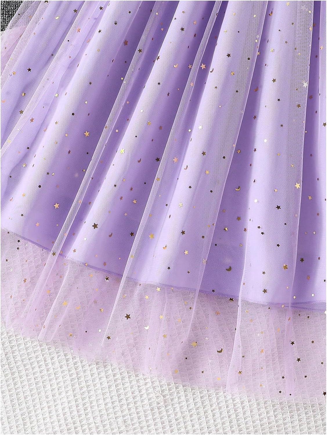 Verdusa Girl's 2 Piece Cute Sets Sequin T Shirts with Sparkly Tulle Skirt Birthday Outfits