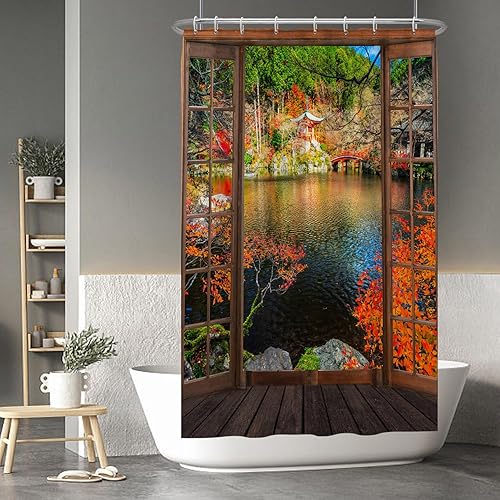 Miniatura 105 de Baocicco Juego de cortinas de ducha de fantasmas de Halloween, encantadores fantasmas de dibujos animados, divertidos trucos o tratos, cortinas de