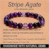 Vista 54 de MASSIVE BEADS Pulsera elástica de yoga hecha a mano con piedra natural, cristal curativo, energía, regalos para adultos unisex de 0.157 in, 0.236