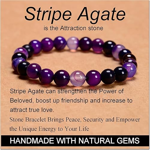 Vista 54 de MASSIVE BEADS Pulsera elástica de yoga hecha a mano con piedra natural, cristal curativo, energía, regalos para adultos unisex de 0.157 in, 0.236