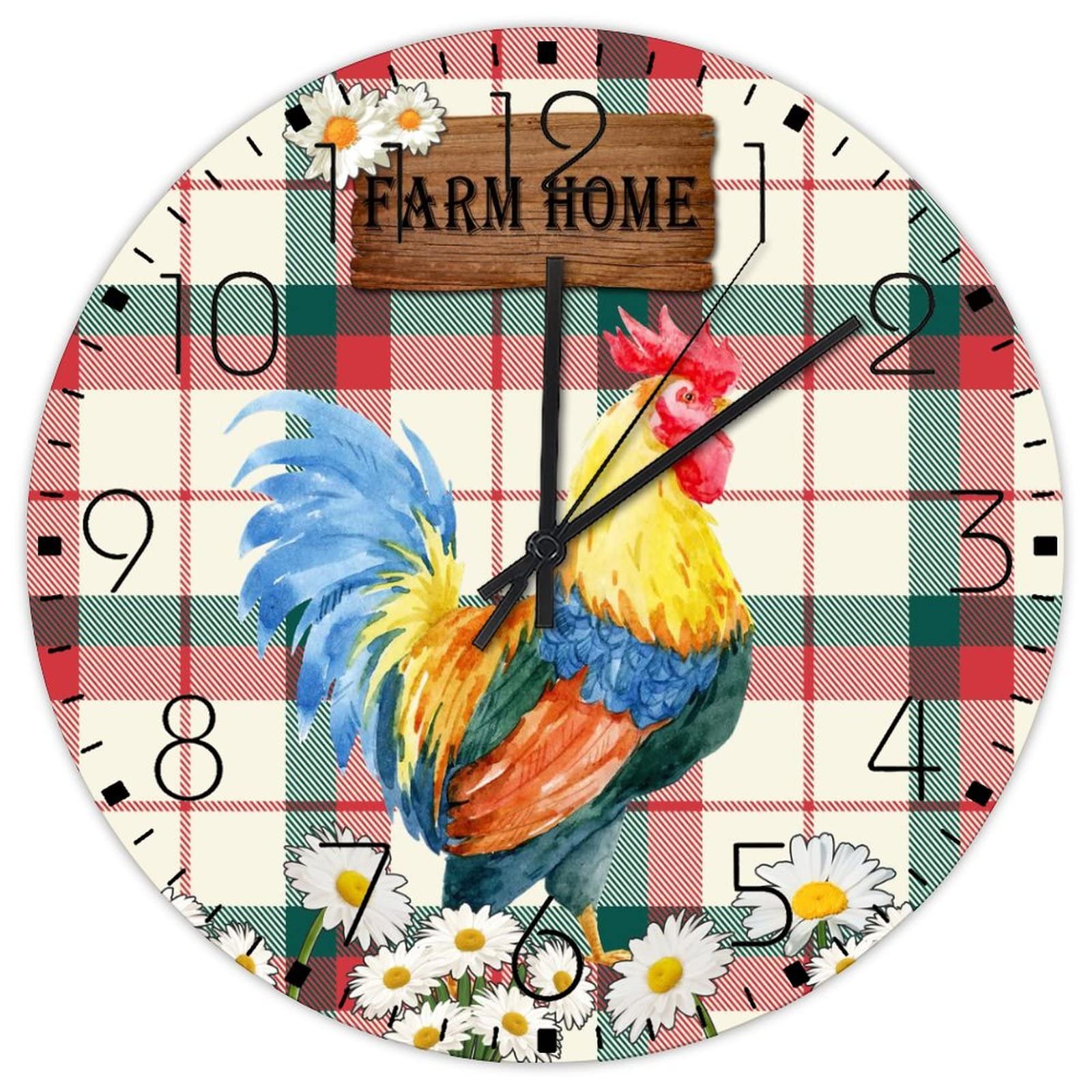 Horloge murale sans tic-tac silencieuse en bois pour chambre